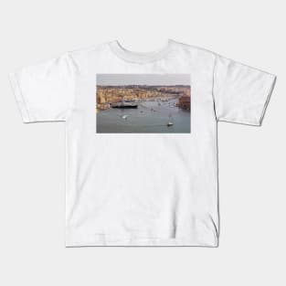 View to the medieval city of Birgu (Vittoriosa), Malta Kids T-Shirt